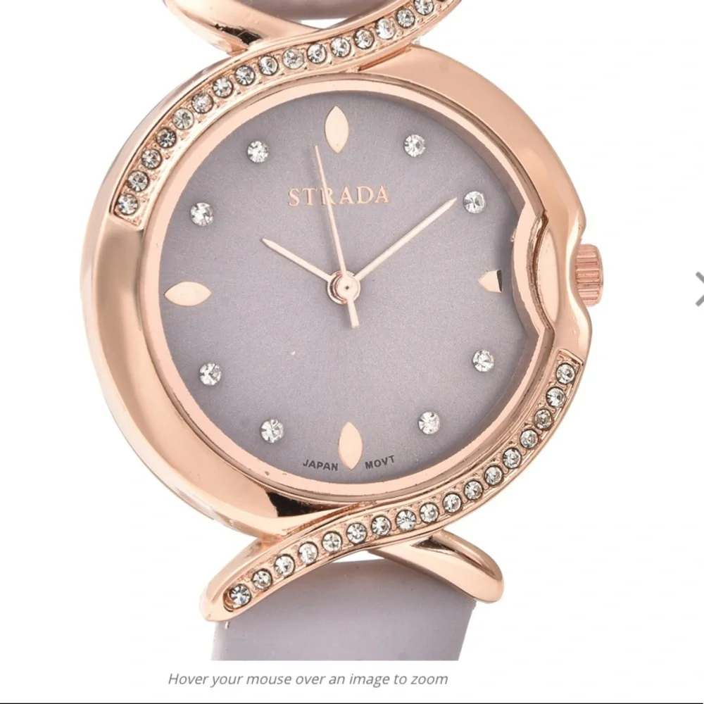 Purple Watch with White Austrian Crystals